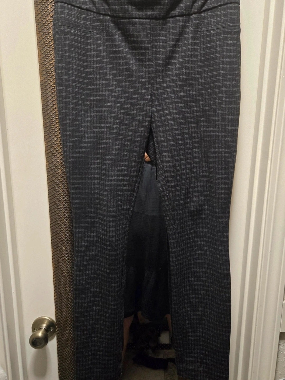 Women's Grey Windowpane Dress Pants